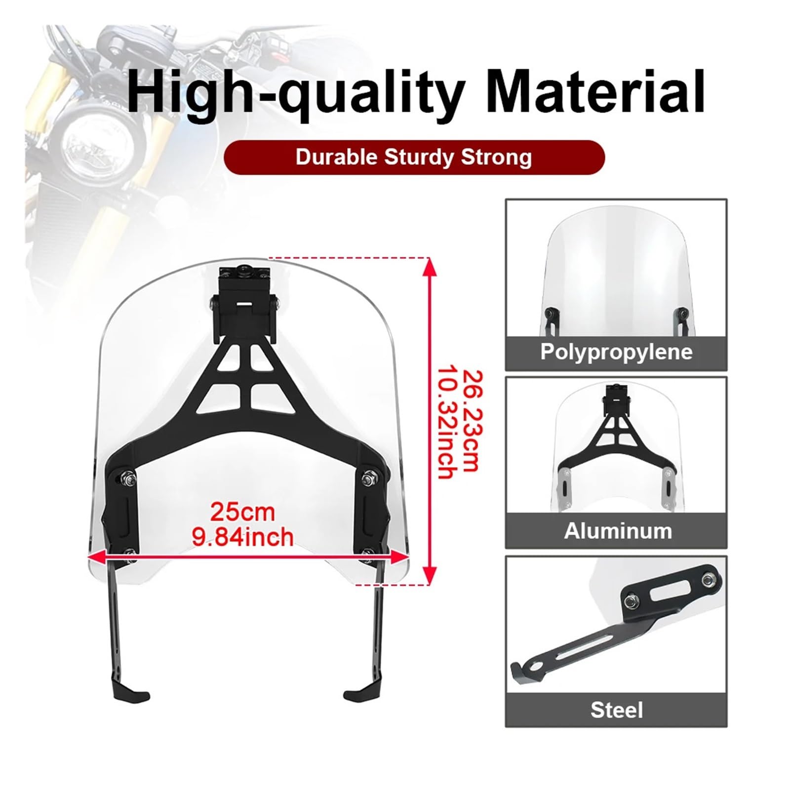 Supporto per parabrezza per motocicletta per Triumph per Bonneville Scrambler 1200 XE XC BE Speed ​​400 Protezione per parabrezza Scrambler 400X paravento Anteriore deflettori