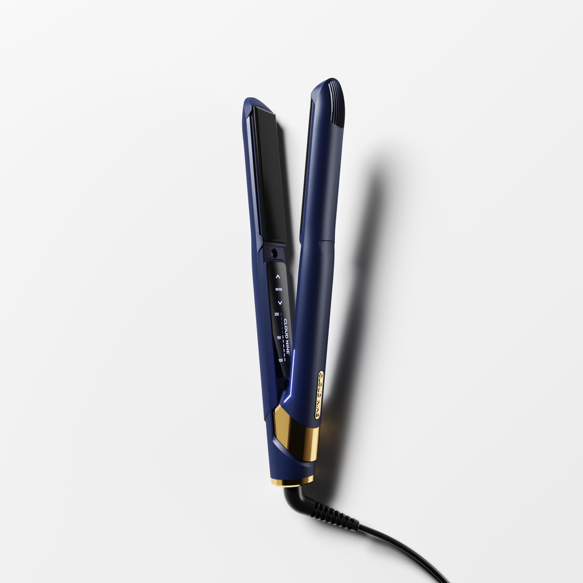 Cloud Nine Original Iron - Plancha de pelo profesional, modelo Revive Mode, azul | 11 temperaturas 100-200 °C, placas flotantes de cerámica, antiencrespamiento, cabello liso y brillante, menos rotura, funda