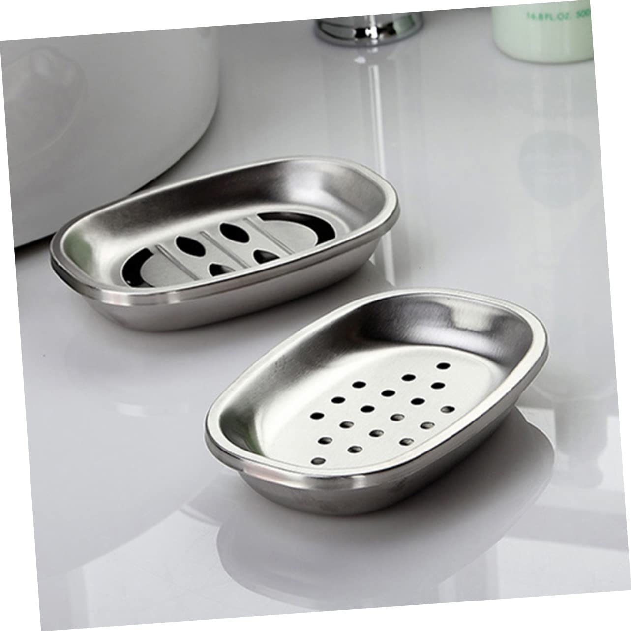 Jaboneras De Acero Inoxidable 304 Ovaladas Dobles, Doble Capa Escurridor, Resistente Al Agua para Ducha y Cocina, Paquete De 2 Unidades