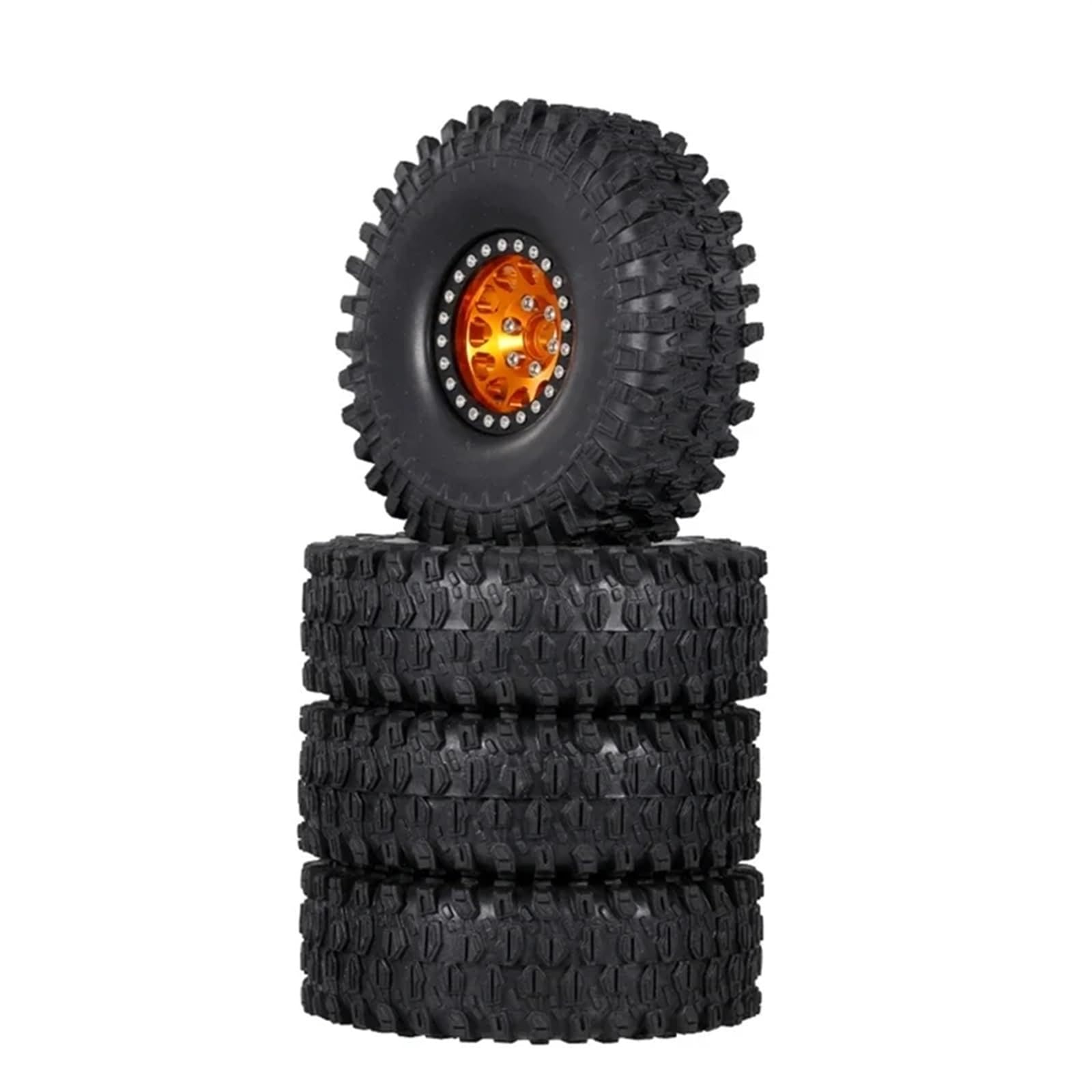 RC Pneus Jante Compatible avec Axial SCX10 90047 SCX10 III AXI03007 Lot De 4 Pneus De Jante De Roue À pour Talon en Métal 1.9 pour Voiture sur Chenilles RC 1/10