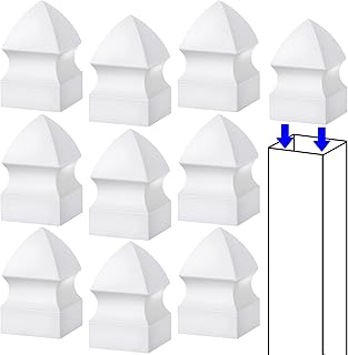 Lothee 10 Pcs Vinyl Post Cap Gothic Post Caps Decking Caps PVC Fence Parts for Decks Fence Mailbox (1 1/2" X 1 1/2")