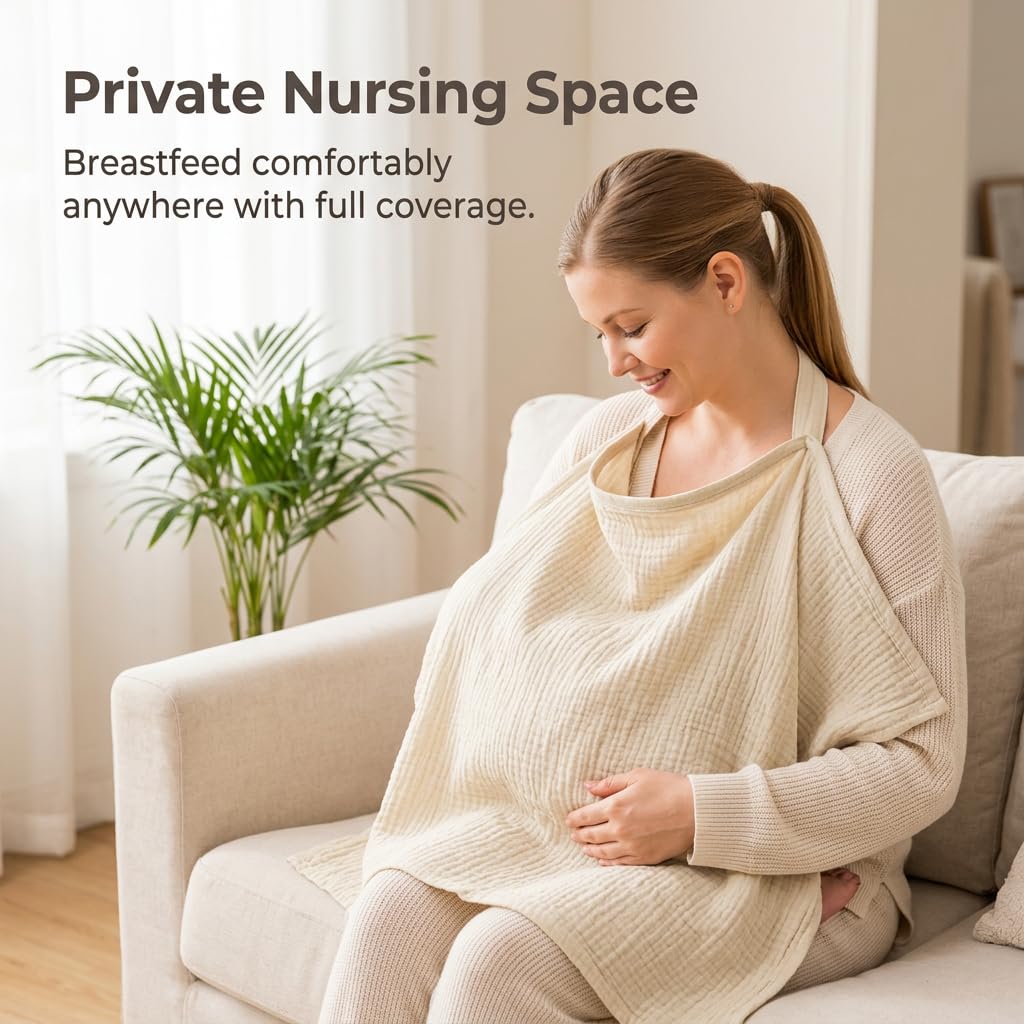 Breastfeeding Cover, 1PCS Nursing Cover, Breast Feeding Cover for Mum, Car Seat Blanket, Nursing Covers, and Breastfeeding Cover Up For Outdoor Use, Travel, Car Seats, Dining Out, and Discreet Feeding — view 3