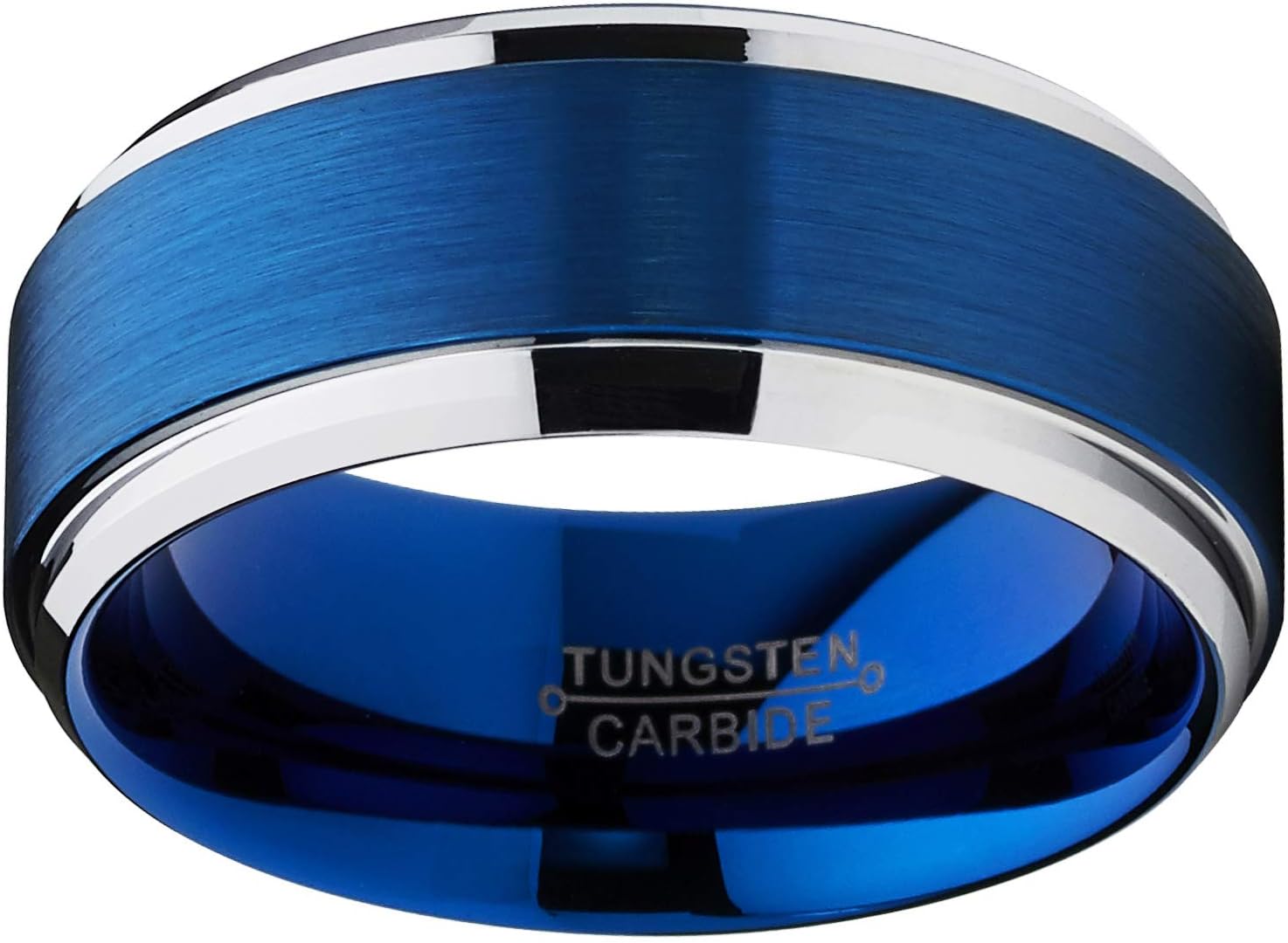 Metal Masters 9mm Men's Brushed Finish High Polish Beveled Edge Tungsten Carbide Wedding Band Ring, Comfort Fit 7 to 15