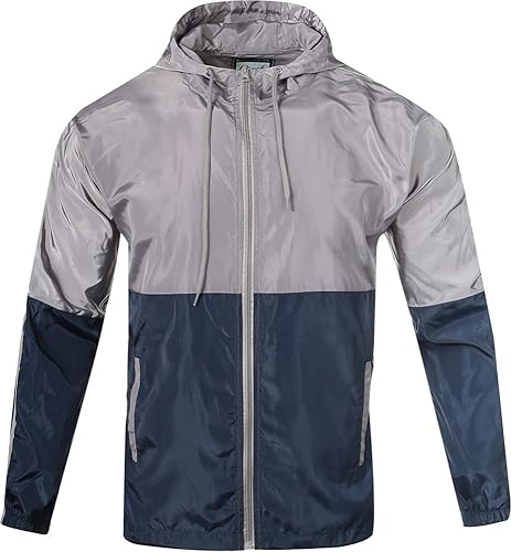 Miniatura 2 de Cortavientos ligero para hombre - Chaqueta transpirable con capucha para exteriores y viajes al trabajo