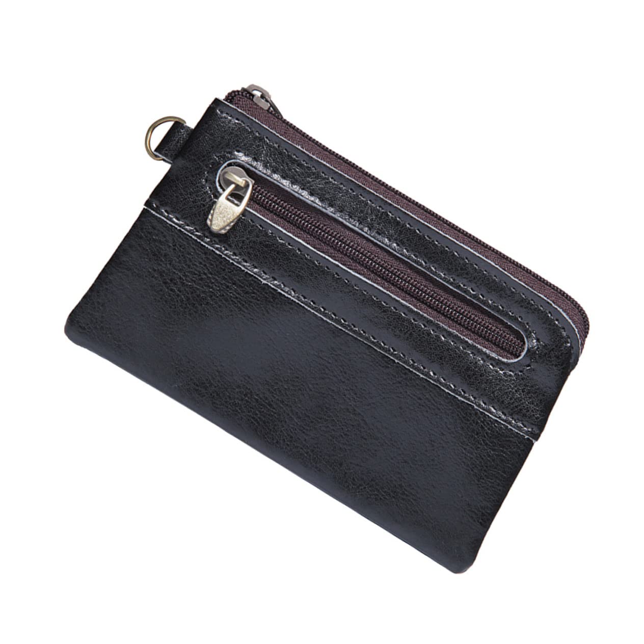 3piezas Cartera De Piel Retro para Hombre Cierre Zipper Bolsa Multifuncional para Dinero y Monedas Accesorio De Moda para Negocios y Estudiantes