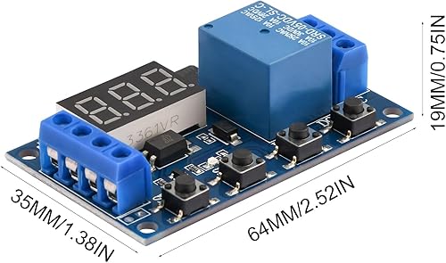 Miniatura 2 de 2 unids 5V Micro USB temporizador relé DC 6-30V ciclo programable retardo temporizador módulo interruptor con pantalla LED digital