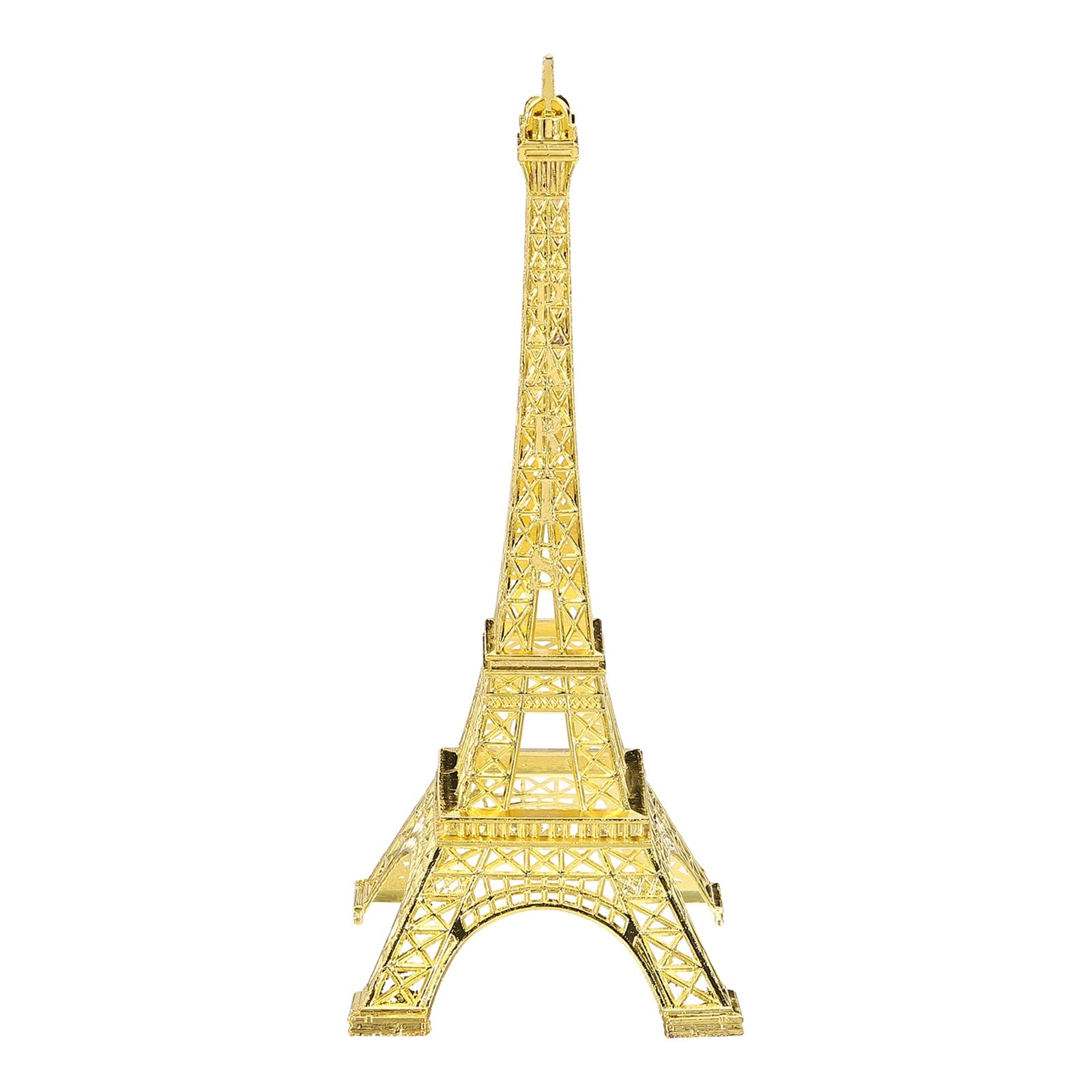 sourcing map Metal French Tower Statue, 7.1" Miniature Tower Ornament Metal Romantic French Architecture Decor 3D Sculpture Model for Home Desktop Ornaments Decoration Souvenir Gift, Gold