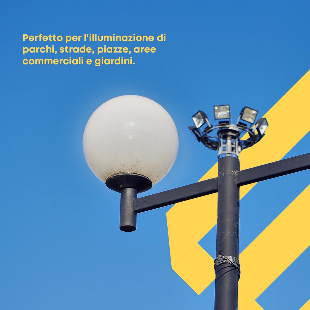 Base di illuminazione conica per globo luminoso Ø 400-550 mm - Alluminio - Modello Graipa Bayonetta e Gran Via - Esterno - Colore: Nero - Attacco: E-27