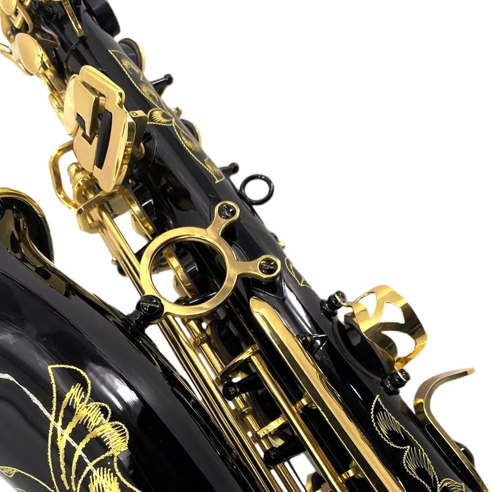 Altsaxophon für Anfänger Erwachsenes Es-Saxophon Einsteiger-Set mit Mundstück, Tragetasche, Gurten, 10 Blatt