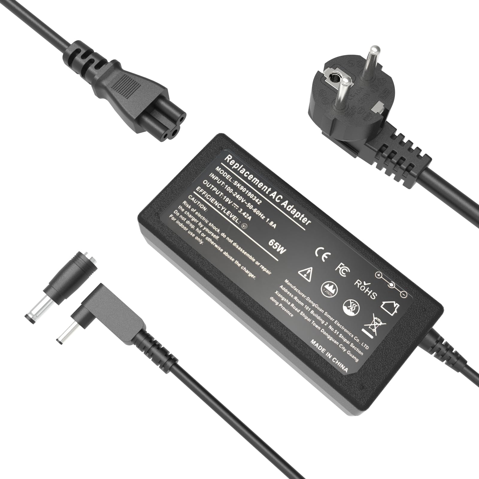 Chargeur Ordinateur Portable 65W pour Acer Aspire 3 5 15 A315 A515-44 A515-45 A515-46 A515-54 A515-55 A515-56 N20C5 N15Q8 N15Q9 N16P1 Swift Spin 5 3 1 Chromebook 11 14 15 CB3 CB5 C738T C740