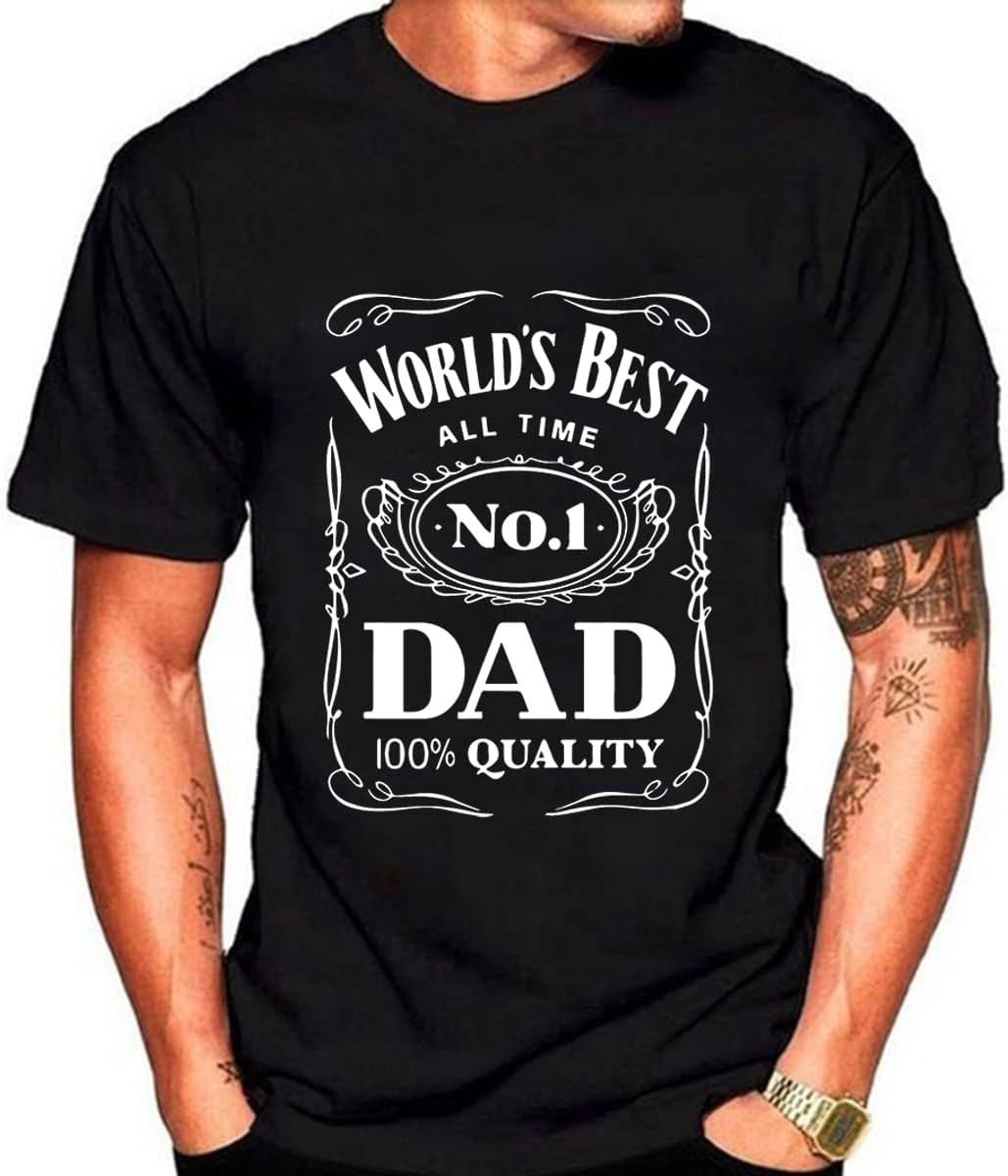 World´s Best No. 1 Dad Daddy Father Day giftsT-Shirt Black - Image 2