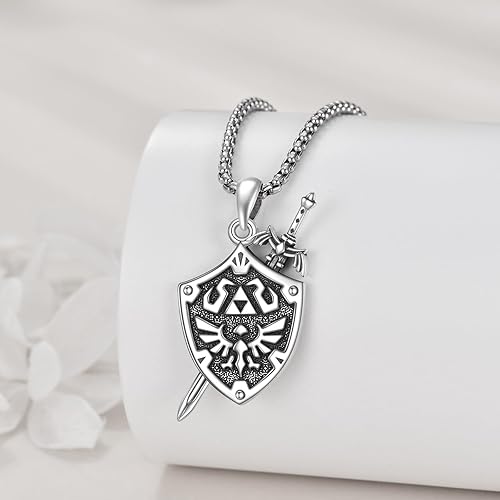 Miniatura 2 de YFN Zelda - Collar de plata de ley con colgante Triforce de Zelda para hombres, mujeres, niños y niñas