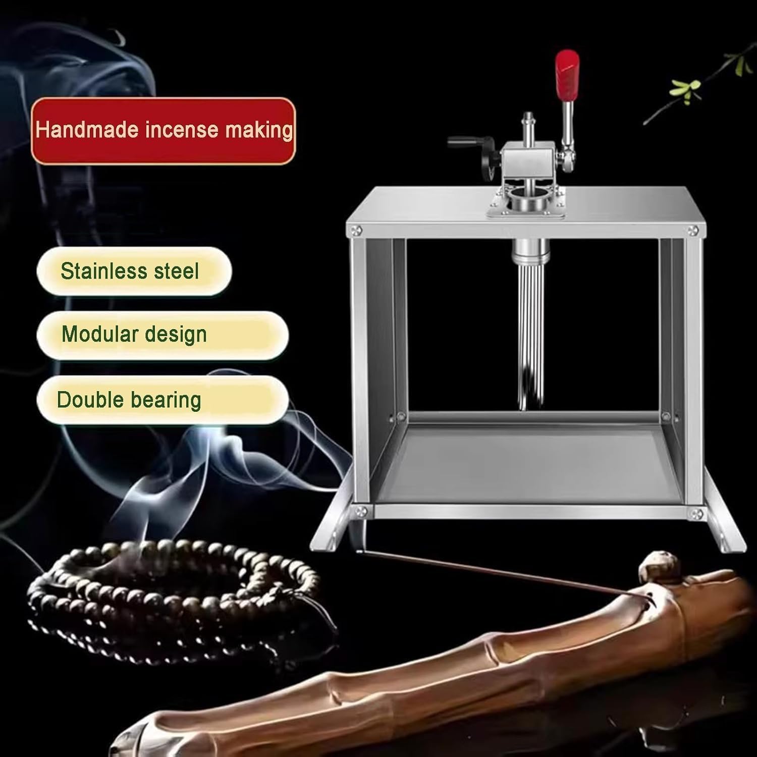 Estrusore manuale per incenso, in acciaio inox, con 3 stampi, strumento di fragranza fai da te per artigianato domestico, attrezzatura per la produzione di incenso facile da usare