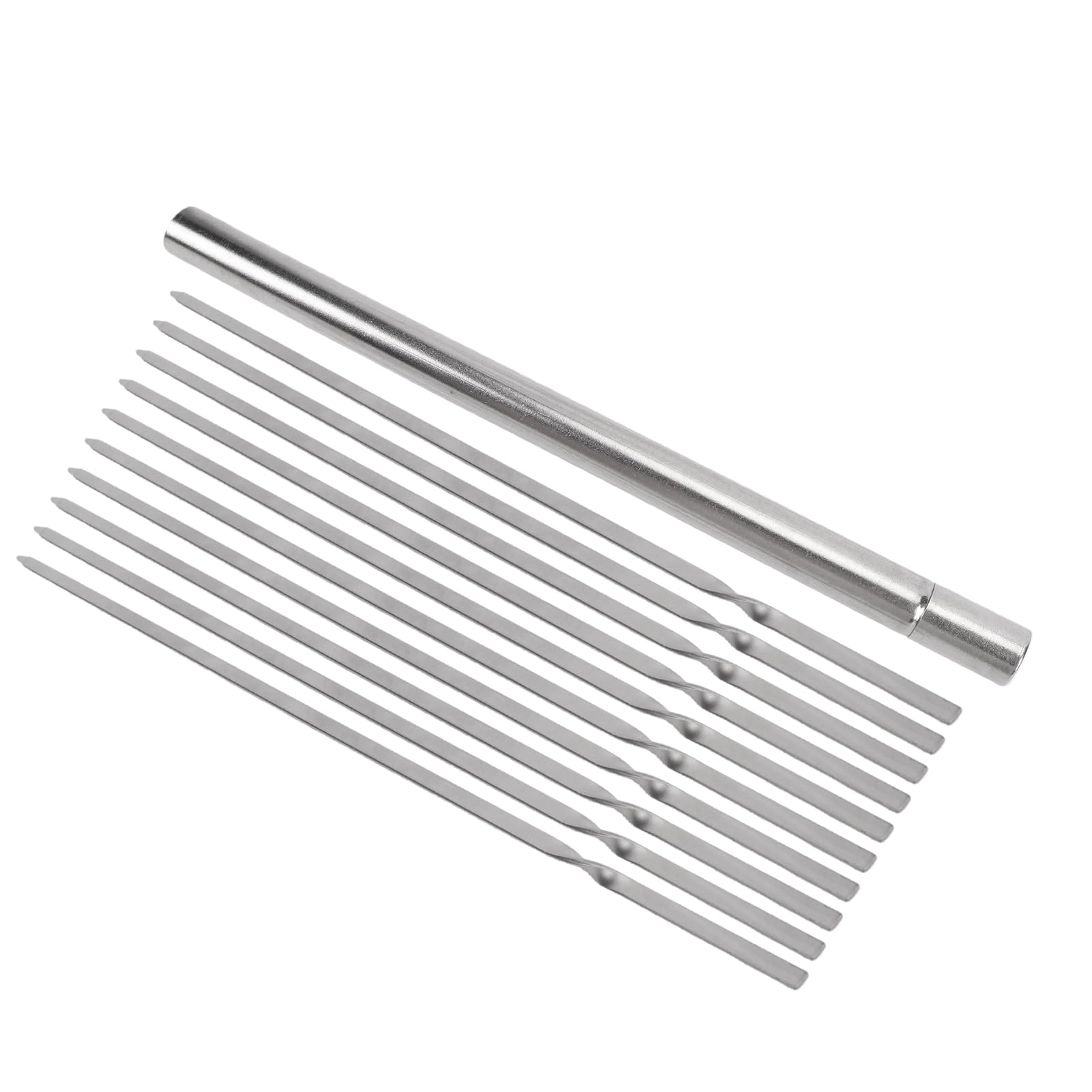 Pinchos para Barbacoa Ti, Palos Portátiles Ligeros y Duraderos para Cocinar Al Aire, Paquete de 10 (300 mm)