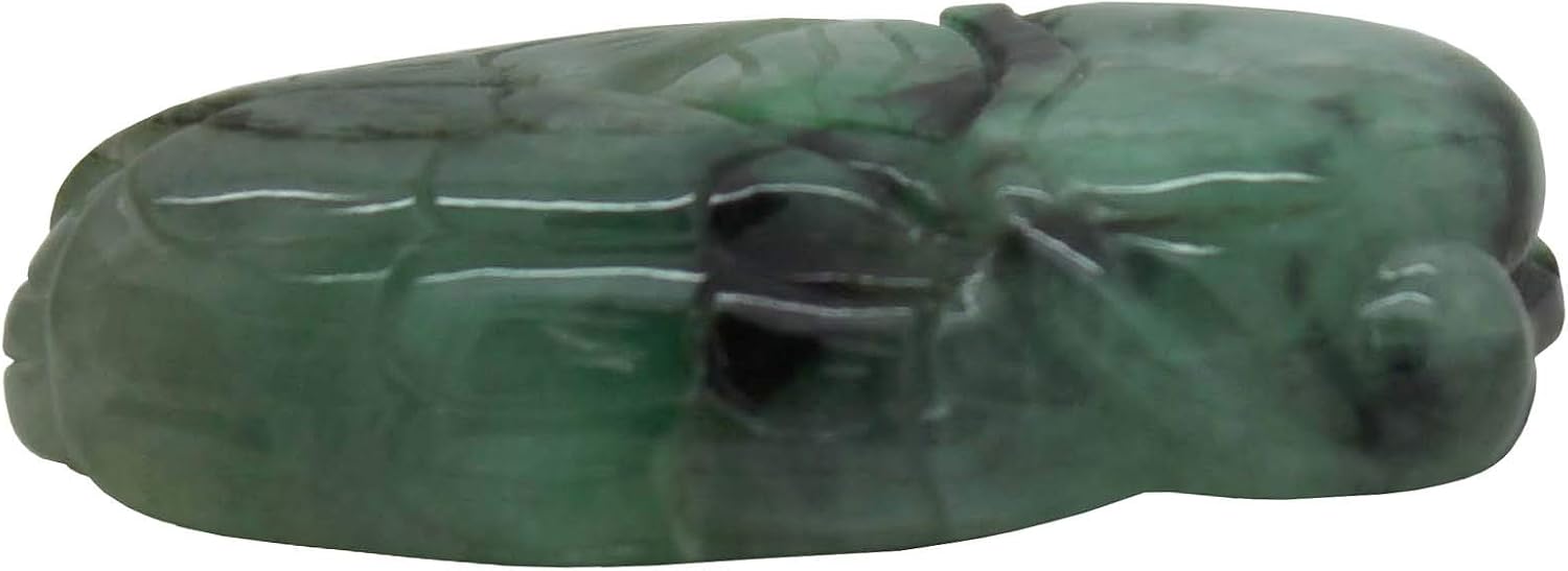 Hand Crafted Jade Pendant Dark Green Cicada Zen Ornament Figure an515