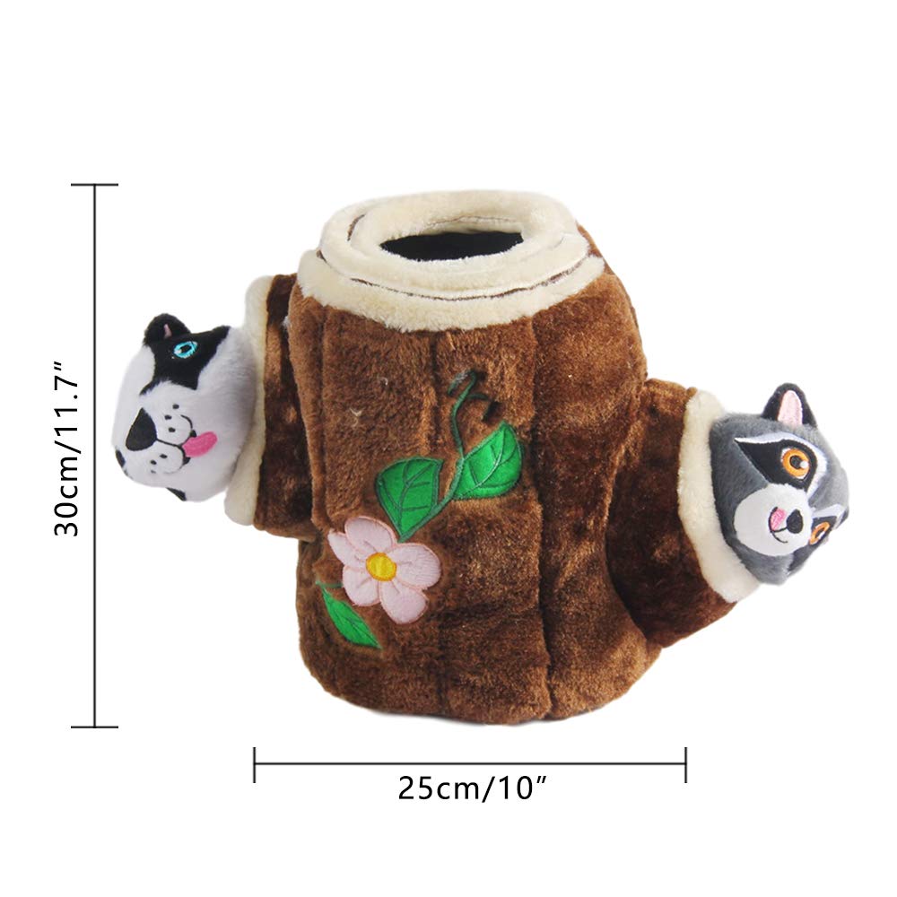 All For PAWS Jouet couinant en peluche pour animal domestique avec 2 mignons écureuil couineur (25 x 30 x 18 cm) Cacher et rechercher des activités pour chiens