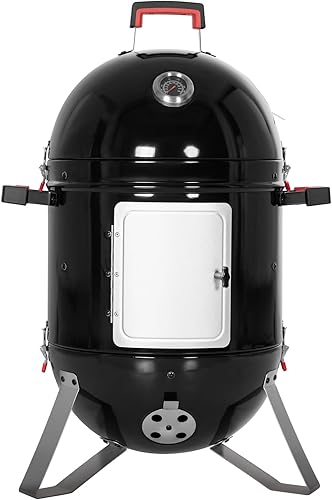 GREEN PARTY Parrilla vertical para ahumar carbón de 18 pulgadas, parrilla para ahumar agua con bala, barbacoa al aire libre, ahumadores de carne