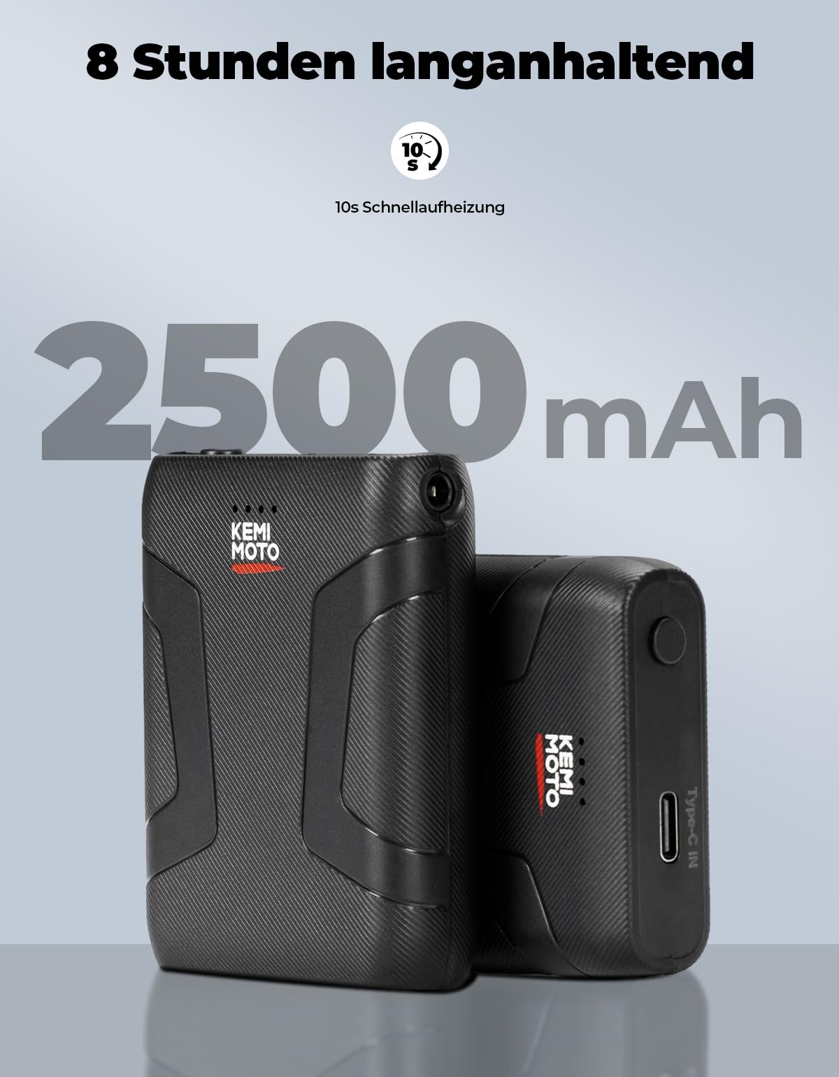 KEMIMOTO Beheizbare Handschuhe, Beheizte Handschuhe Motorrad mit 2500mAh Akku, Beheizte Winter Motorradhandschuhe für Herren und Damen, Ideal für Motorradfahren,Skifahren,Outdoor-Aktivitäten usw