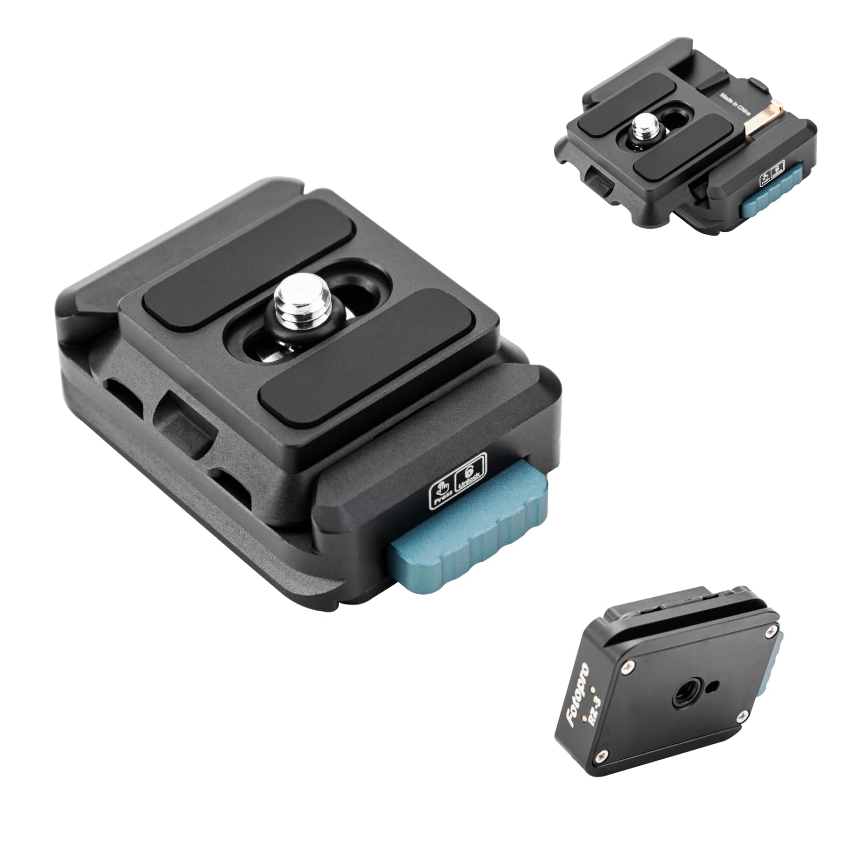 Fotopro RZ-3 Quick Release Camera Mount, Quick Setup Kit with 1/4 Screw, Adapter for DSLR/Mirrorless Camera Tripod Stabilizer Handheld Gimbal Monopod