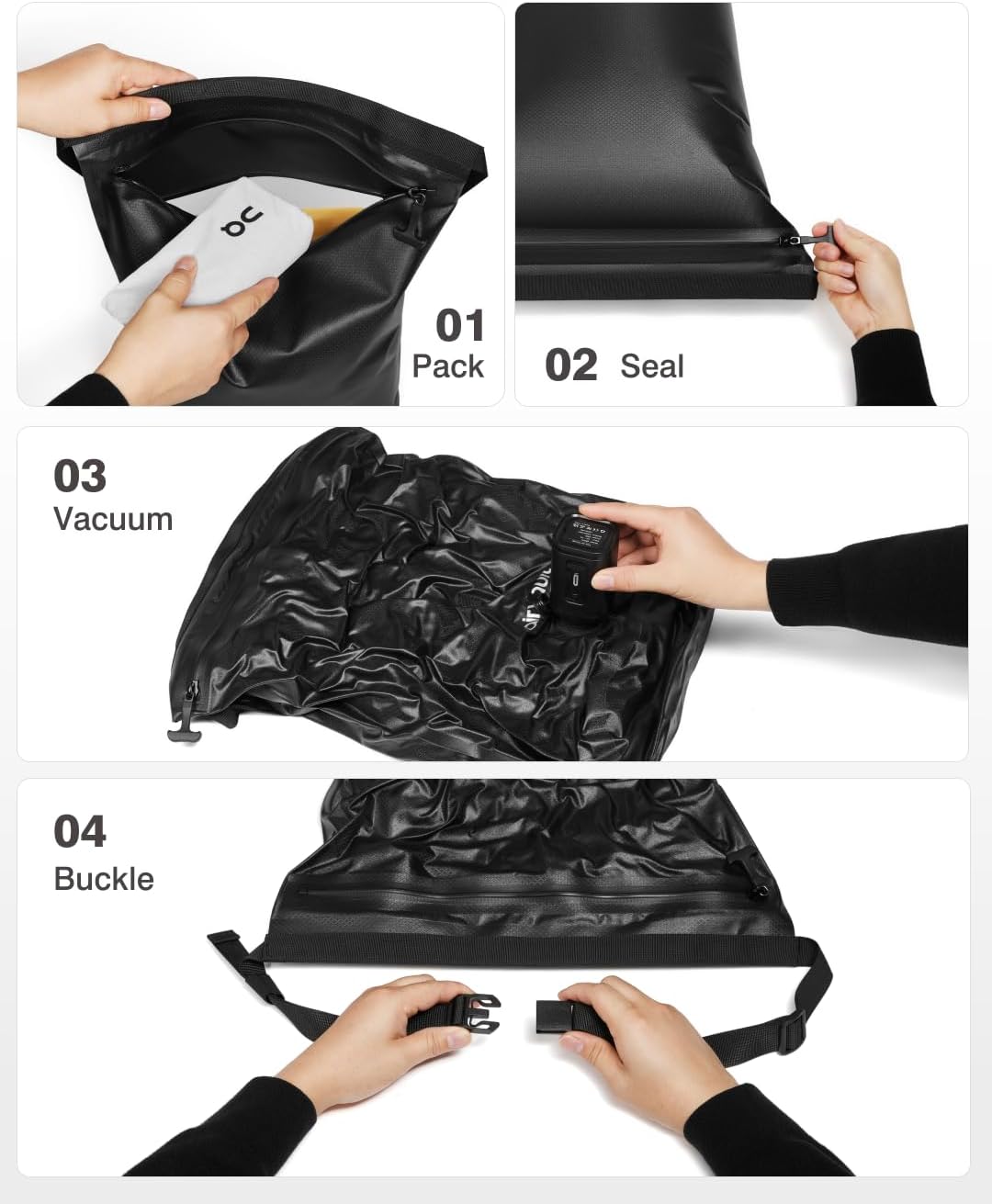 AirVault Premium Reusable Vacuum-Seal Storage Bag – Mini Essential Set (3-Pack)