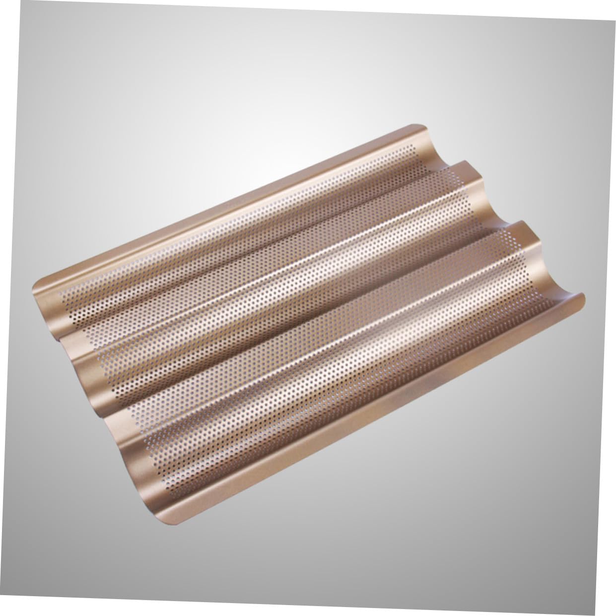 Molde para Hornear Pan Francés Antiadherente de Acero al con Diseño Perforado Bandeja Dorada para Baguettes Pequeño para Horno Doméstico