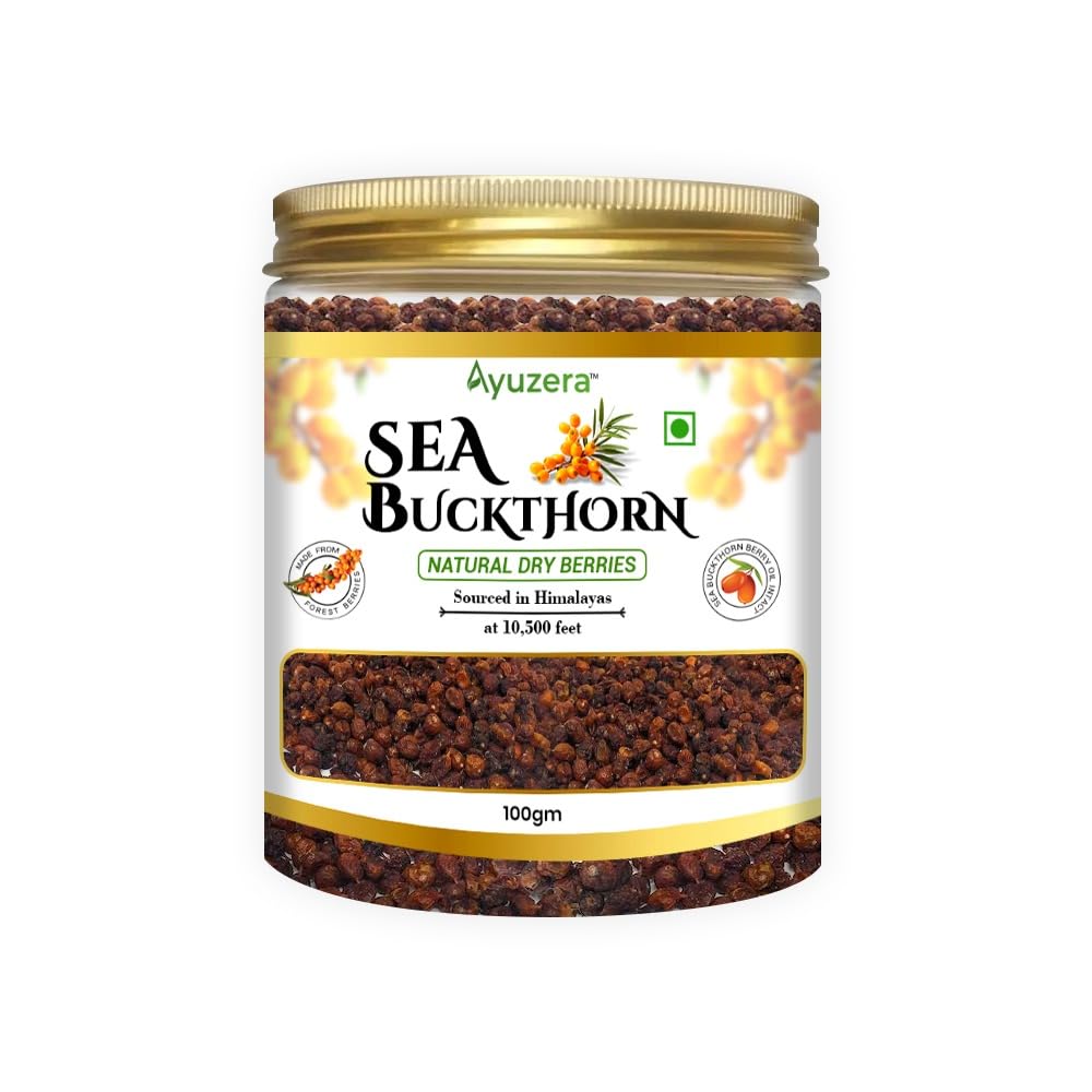 Ayuzera Himalayan Sea Buckthorn Dry Berry 100g, Protein Rich, Nourishes Skin, Rich In Omega, Fatty Acids, Vitamin E, Vitamin C, No Added Sugar, Quality Source Of Vitamins And Phytonutrients (100g) (Pack of 1) (B0D9VNXR12) Amazon Price History, Amazon Price Tracker