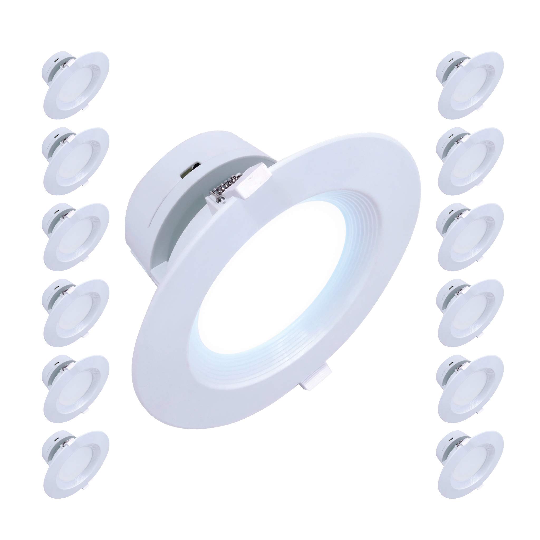 12 Pack 4" Inch LED Canless Downlight with Junction Box; 7W=65/75W Equivalent; 40,000 Life Hours; Dimmable to 5%; UL Listed; Wet Location Rated; 120V; 550 Lumens ; Daylight 5000K