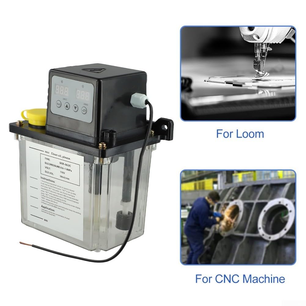 Pompa automatica per olio lubrificante, pompa ad ingranaggi automatica in lega con grande capacità di stoccaggio, per pompa di lubrificazione CNC, facile installazione (2 L)
