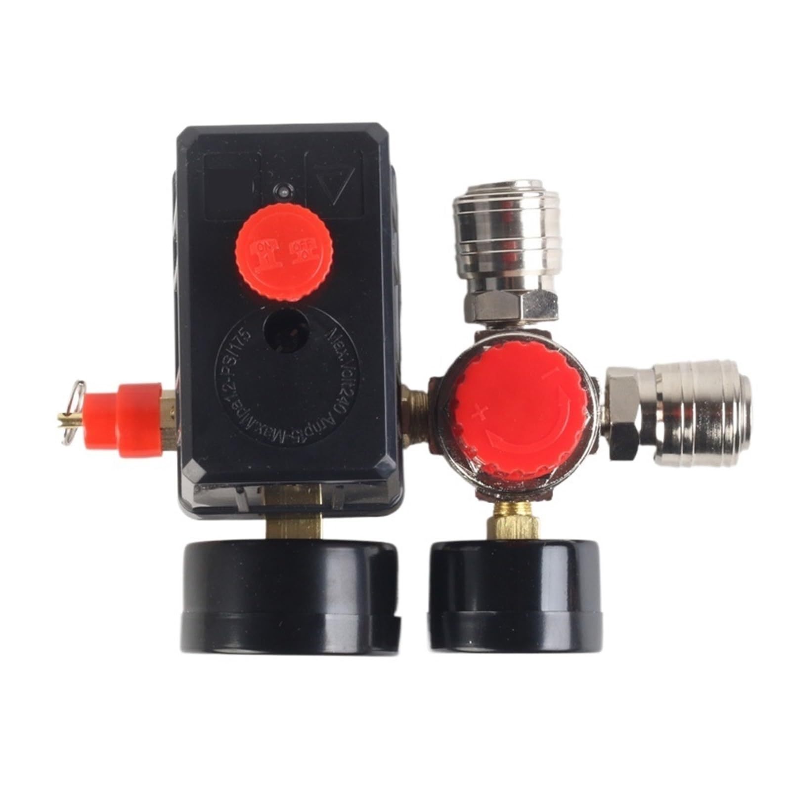 Regulator ciśnienia, 2 Szt. Przełącznik Ciśnienia, Sterowanie Pompą Powietrza, Zawór 0-180 PSI Z Manometrem, Regulator 240 V, Sprężarka, do pistoletu natryskowego(15A)