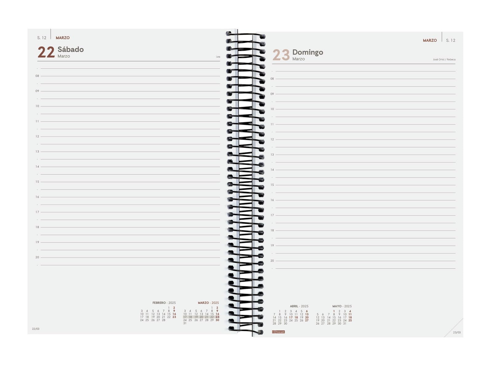 Quo Vadis -1 Agenda Seainier Spiralé Inistre - Couverture Blanche