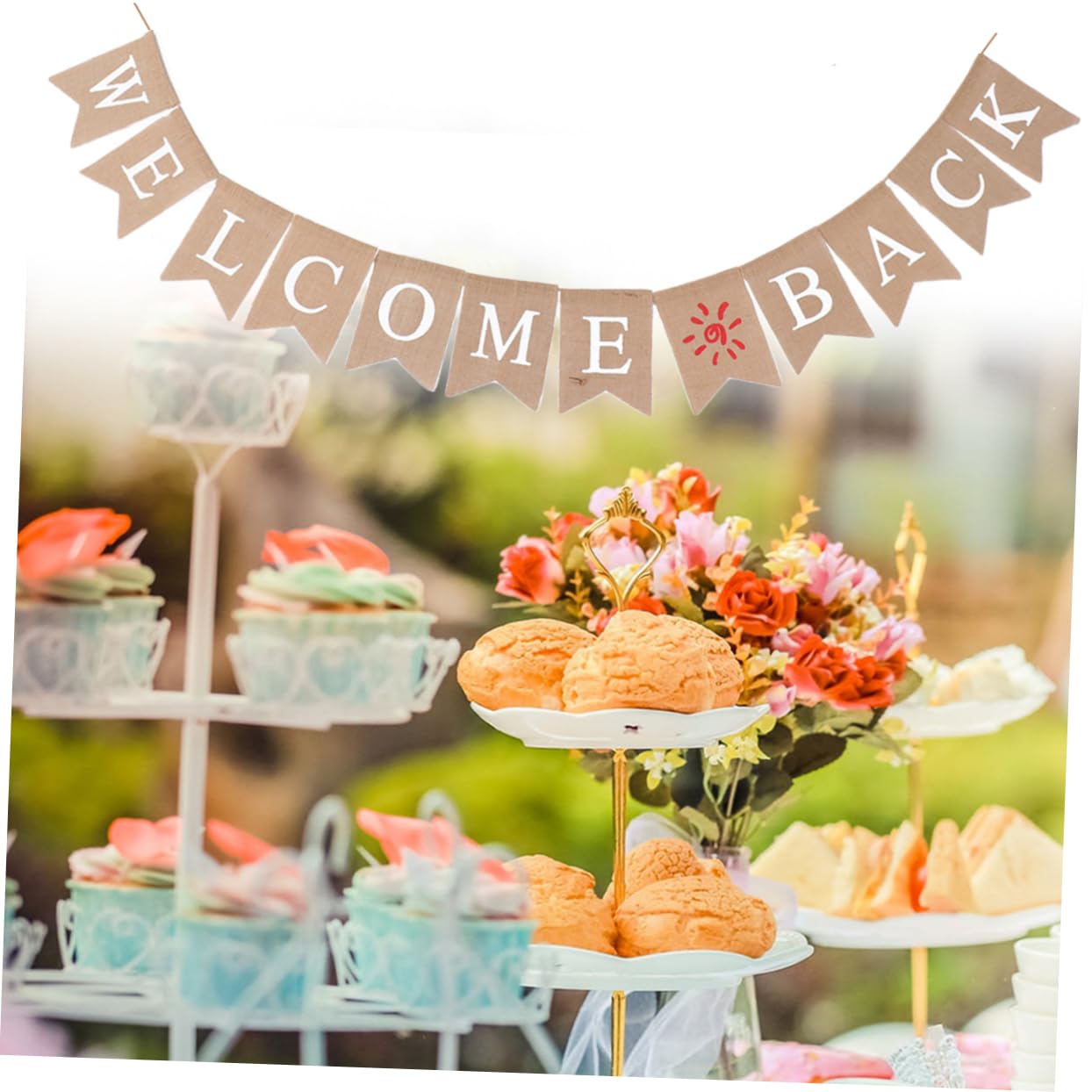 jojofuny 3Pcs Banderines Decorativas Guirnalda De Bienvenida Pancarta De Arpillera De Bienvenida Pancarta De Fiesta Pancarta De Bienvenida Pancarta Colgante La Pancarta De