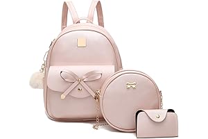 Adorable Girls Bowknot Three-Piece Backpack Set: Everyday Essentials for Young Fashionistas