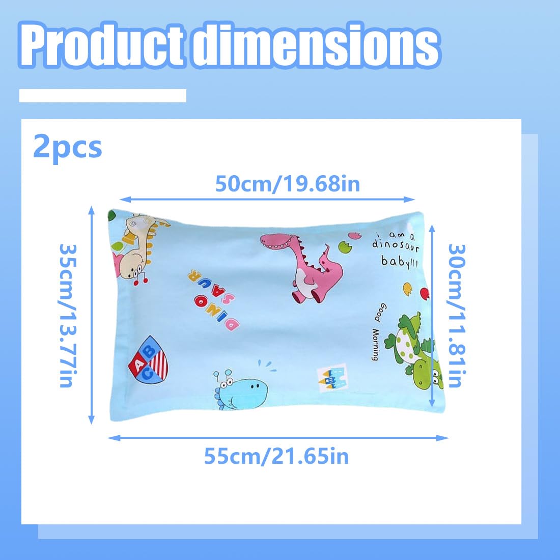 Federa cuscino 30x50 100% cotone per bambini traspirante