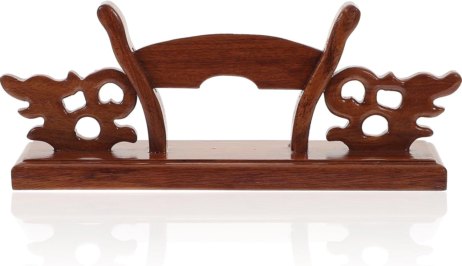 HOMSFOU Solid Wood Fan Holder 6.69X2.55X1.57In Folding Fan Display Stand Decorative Storage Rack for Home Office Gallery Asian Style