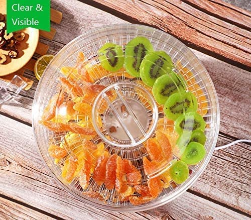 Image of Food Dehydrator Machine Dehydrate Beef Jerky Meat Mushrooms Fruits & Vegetables Great For At High-Heat Circulation Home Use for Kitchen Dehydration Food Dryer Machine with 5 Stackable Trays (White)