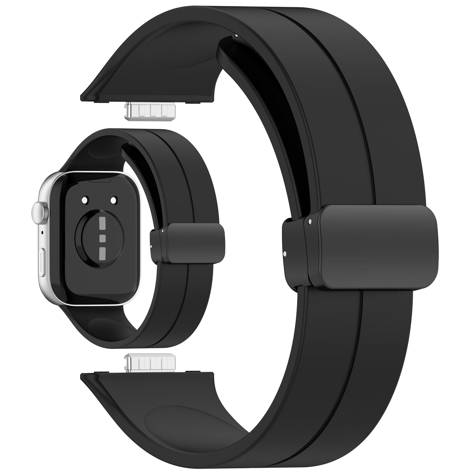 Bracelet aimanté Huawei Watch Fit 3 anti-perte silicone noir - 8