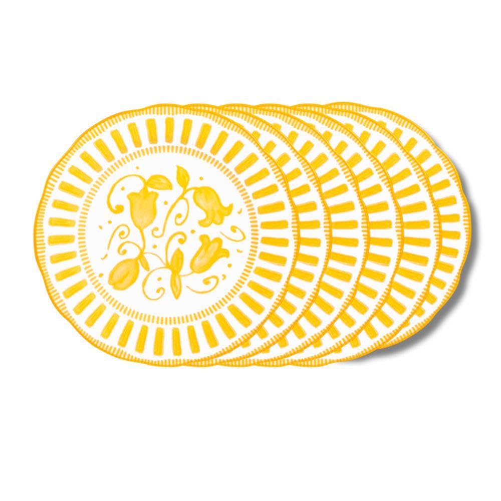 Table Passion - Assiette à dessert Napoli jaune 21 cm (lot de 6)