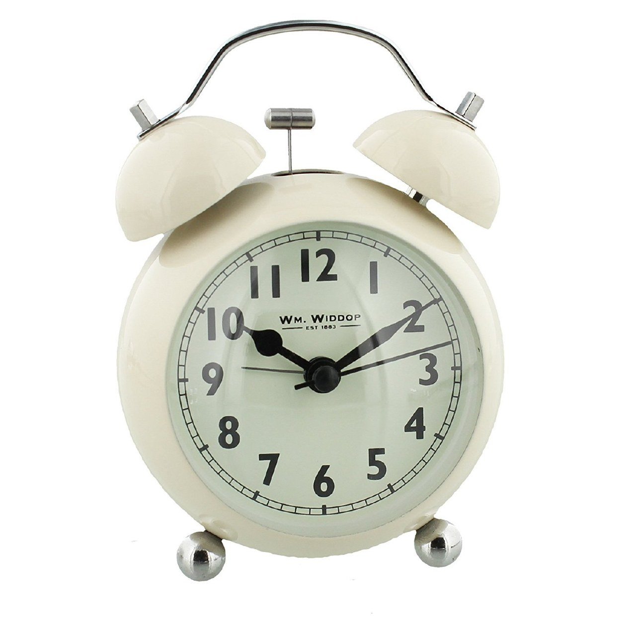 William Marchant WM.Widdop Double Bell Alarm Clock Arabic Dial - Classic Cream 12cm