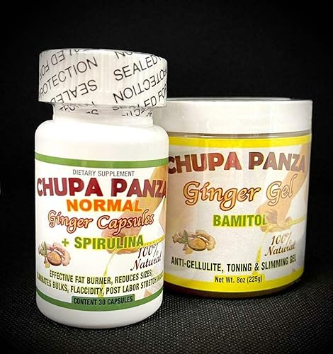 Chupa Panza Normal 30 Cap & Gel Cápsulas 100% naturales de Jengibre, Reduce Tallas