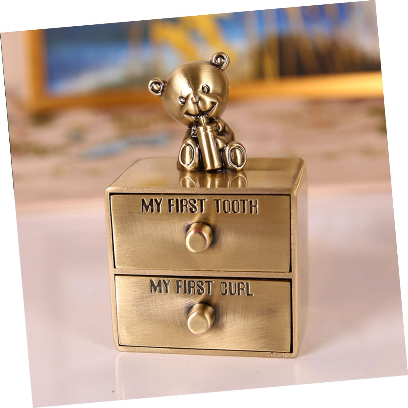 Toddmomy Cajas Para Guardar Dientes De Leche Para Ñiño Niño y Niña, Caja Metálica Dorada y Plateada, Set De 2 Piezas Para Recuerdos Infantiles y Almacenamiento En Escritorio