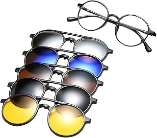 اطار نظارة 6 في 1 للرجال والنساء نظارات شمسية مغناطيسية مستقطبة بمشبك مغناطيسي من البائع انفينيتي - صناعة يدوية فقط متعدد الالوان