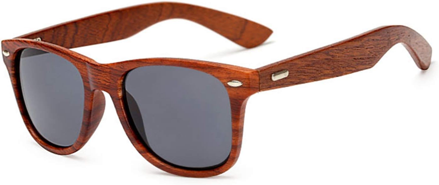 Wood Sunglasses for Men Women Vintage Real Wooden Arms Glasses