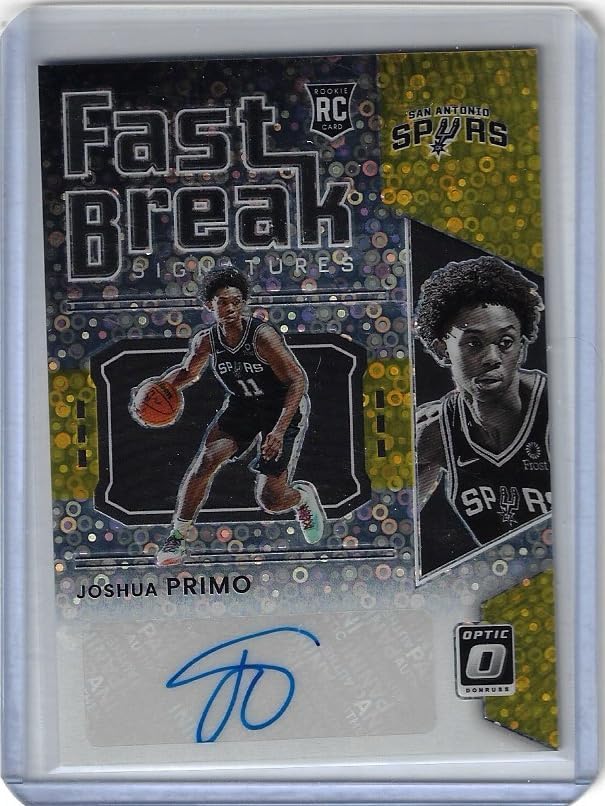 Joshua Primo Autographed & Serial Numbered #03/10 Gold Rookie Card Collectible Basketball Card - 2021 Panini Donruss Optic Basketball Card #FB-JPM (Spurs)