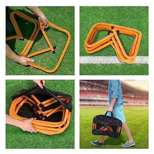Xiiw Agility Speed Hurdles 6 Pack, Adjustable Height (8" And 12" Height Adjustable) Speed Training Hurdles With Carrying Bag Sports Practice Equipment For Athletes, Soccer, Football, Basketball #TOP4