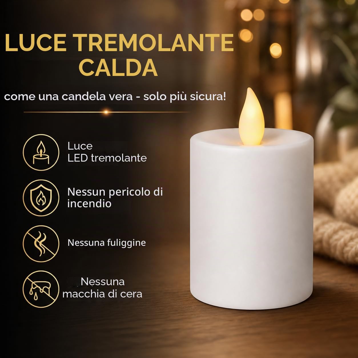 Lume Funerale a LED di Alta Qualità - Batterie Incluse, Lunga Durata Fino a 6 Mesi, Effetto Tremolante Come Vera Candela - Per Cimitero e Commemorazione