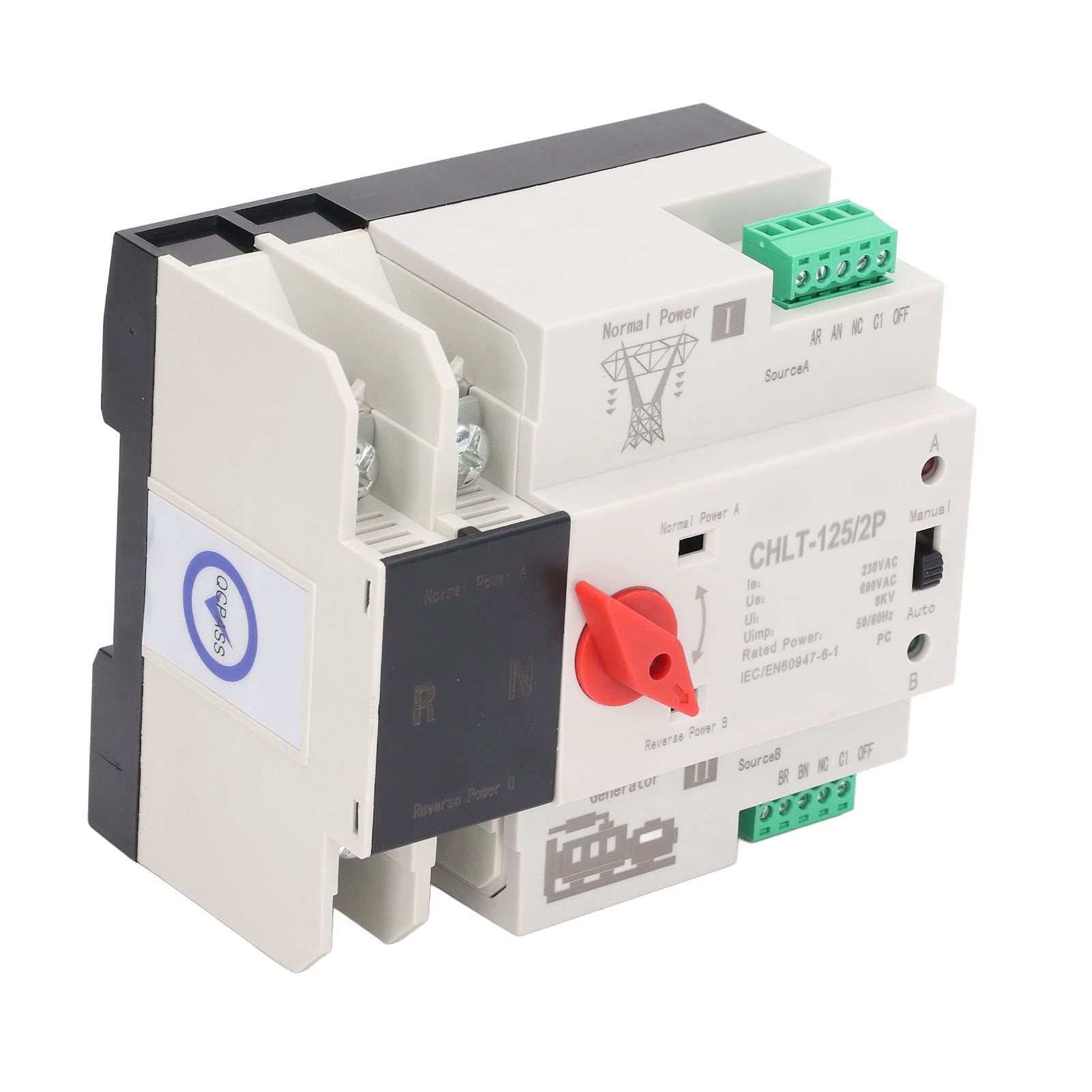 Interruptor de Transferencia Automática 2P Doble Potencia (63A)