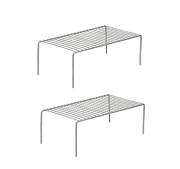 NH10 DESIGNS Stainless Steel Under Cabinet Kitchen Dish Rack Expandable Storage Floating Shelves For Kitchen Multipurpose Organizer Extend Up To 580 Mm With Anti-Rust Nano Coating(Pack Of 2)(Nhsp) - image, photos