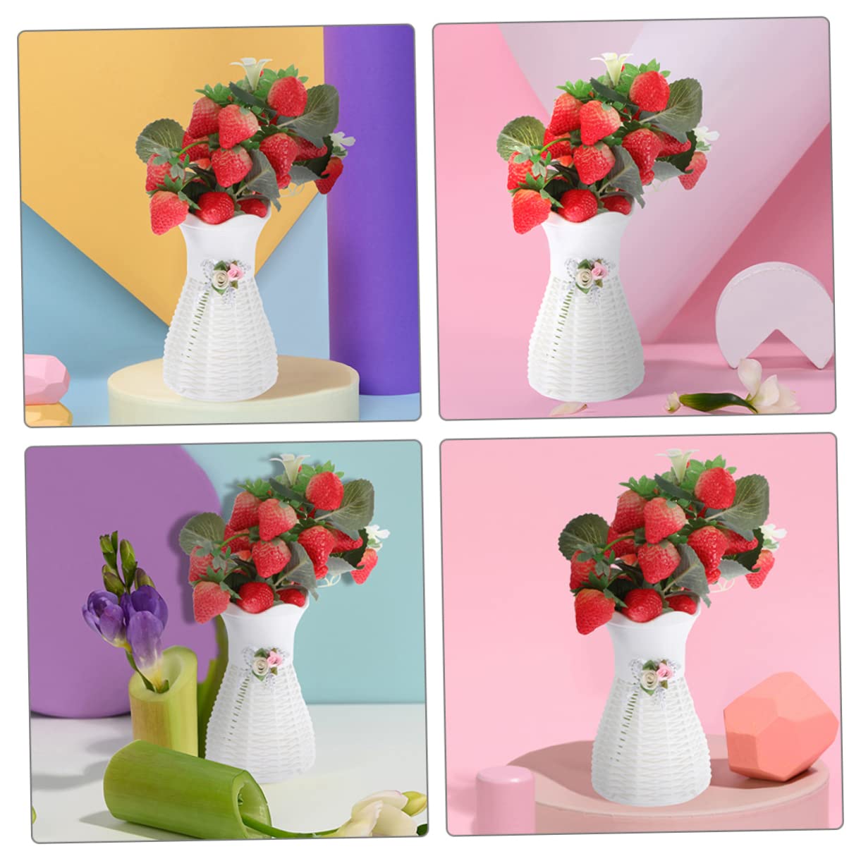 人工果物と植物のネットアレンジメント Amazon.co.jp: CALLARON 2個フェイクフルーツ 花束風アレンジ