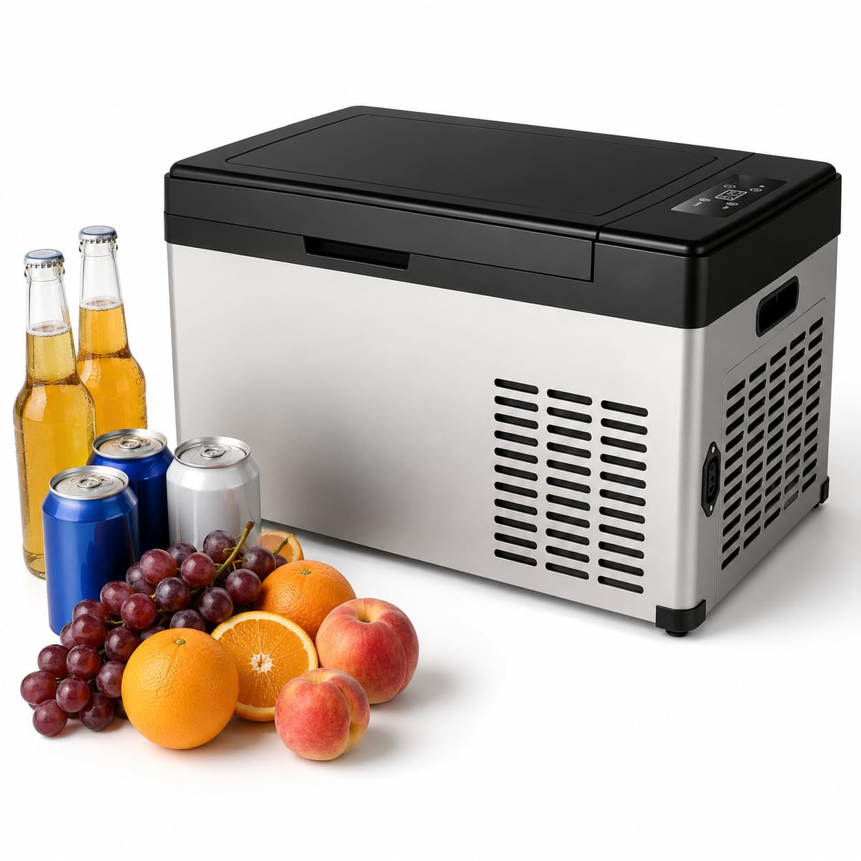 pedenencelia 12 Volt Portable Refrigerator 18.6L, Compact Car Fridge Freezer with DC Compressor, LED Temperature Control, Quiet Cooler for SUV, Truck, RV, Camping and Picnic 18.6L