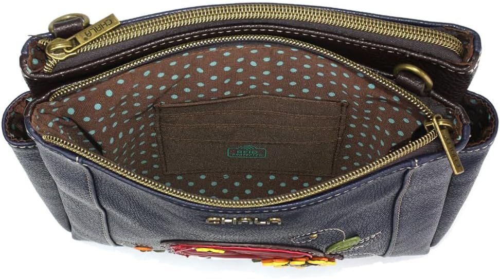 Chala Gnome RFID Protected Vegan Leather Merry Messenger Bag (Navy)